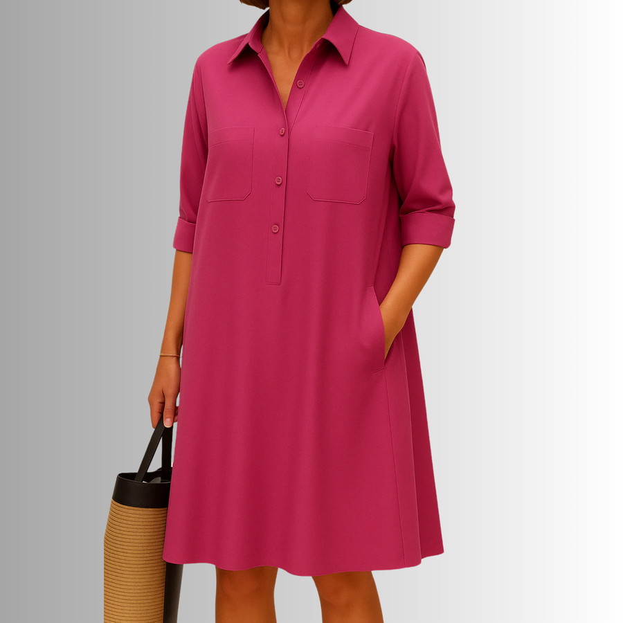Keziah | Breathable A-Line Button Dress view 4