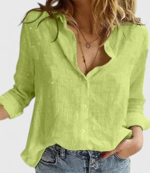 Alexis | Women's Breathable Cotton-Linen Blend Blouse view 5