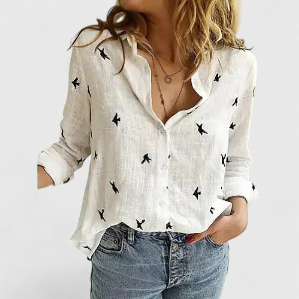 Alexis | Women's Breathable Cotton-Linen Blend Blouse view 7