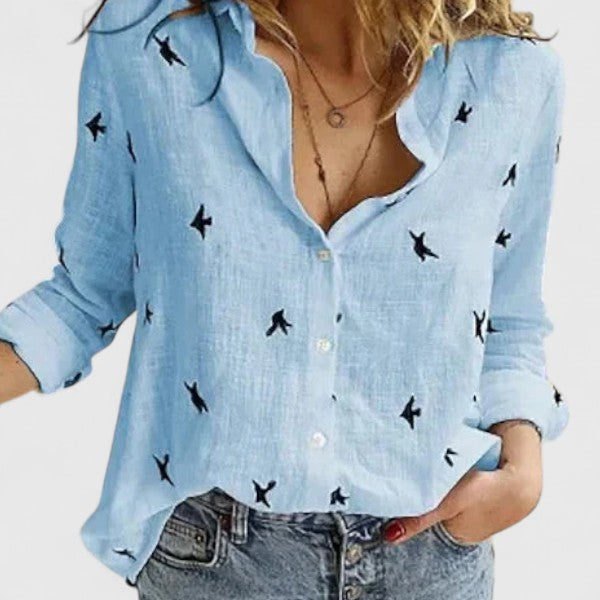 Alexis | Women's Breathable Cotton-Linen Blend Blouse view 8