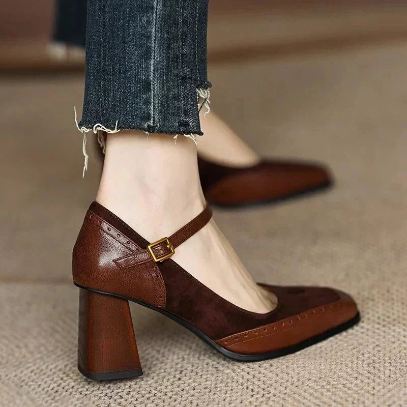 Cassandra | Brogue Leather Orthopedic Strap Shoes view 2
