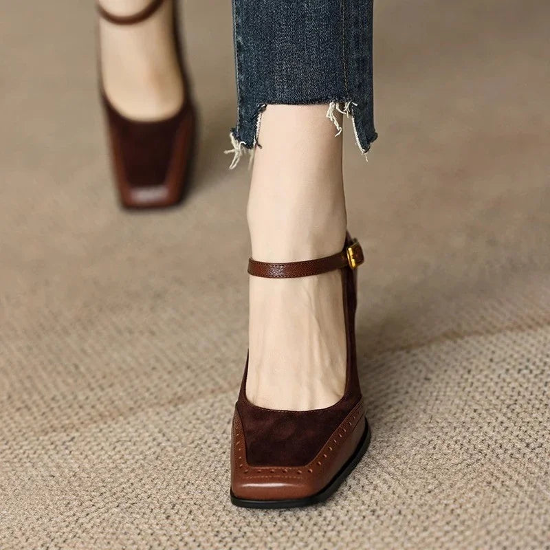 Cassandra | Brogue Leather Orthopedic Strap Shoes view 3