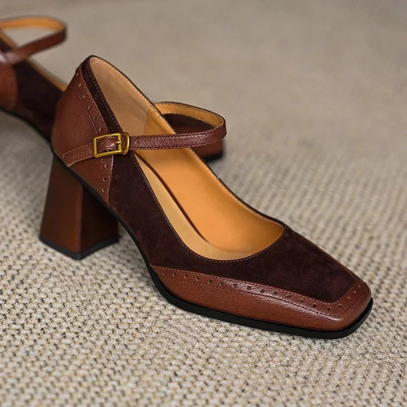 Cassandra | Brogue Leather Orthopedic Strap Shoes view 4