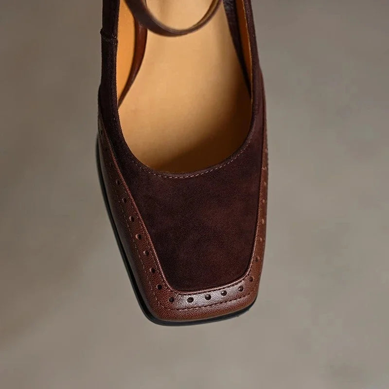 Cassandra | Brogue Leather Orthopedic Strap Shoes view 5