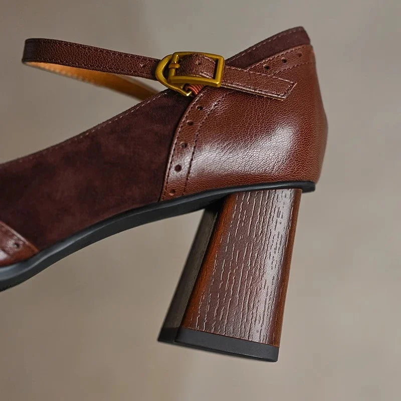 Cassandra | Brogue Leather Orthopedic Strap Shoes view 7