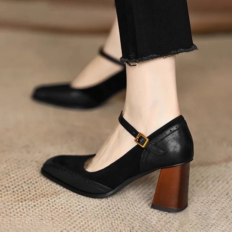 Cassandra | Brogue Leather Orthopedic Strap Shoes view 8