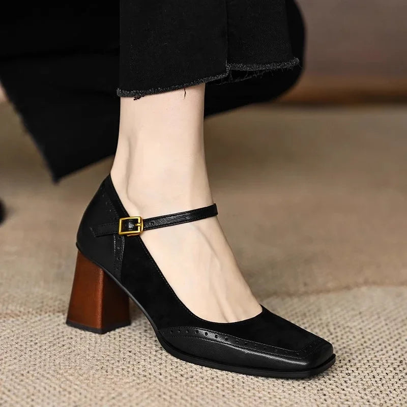 Cassandra | Brogue Leather Orthopedic Strap Shoes view 9