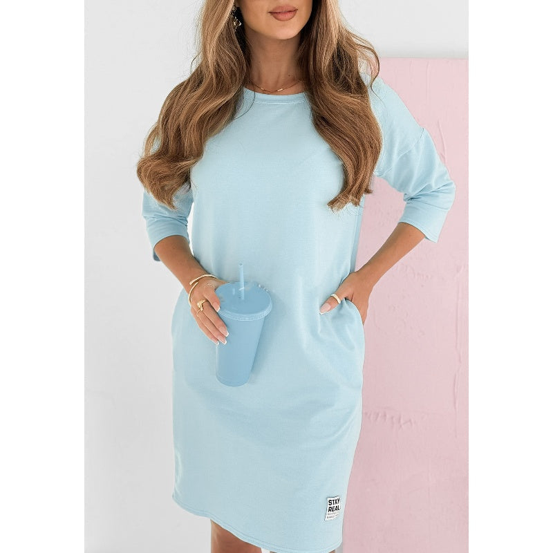 Caroline |  Casual Cotton Sweatshirt Dress view 5