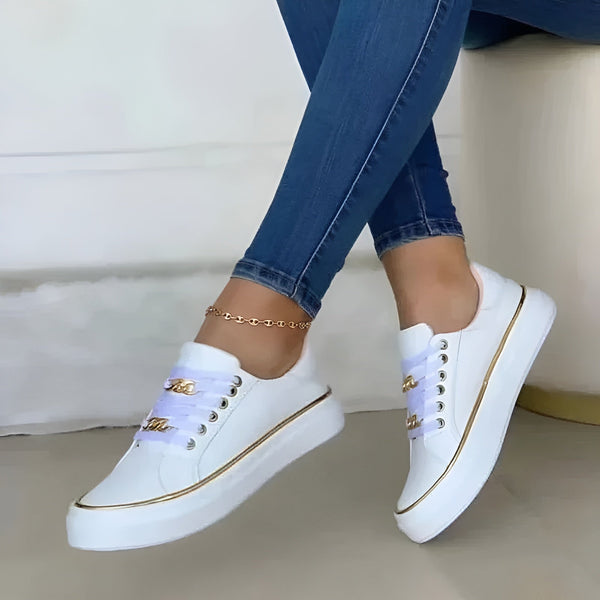 Blythe | Gold Chain Platform Sneakers