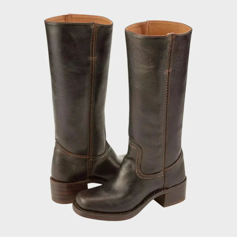 Beatrix | Retro Leather Boots view 2