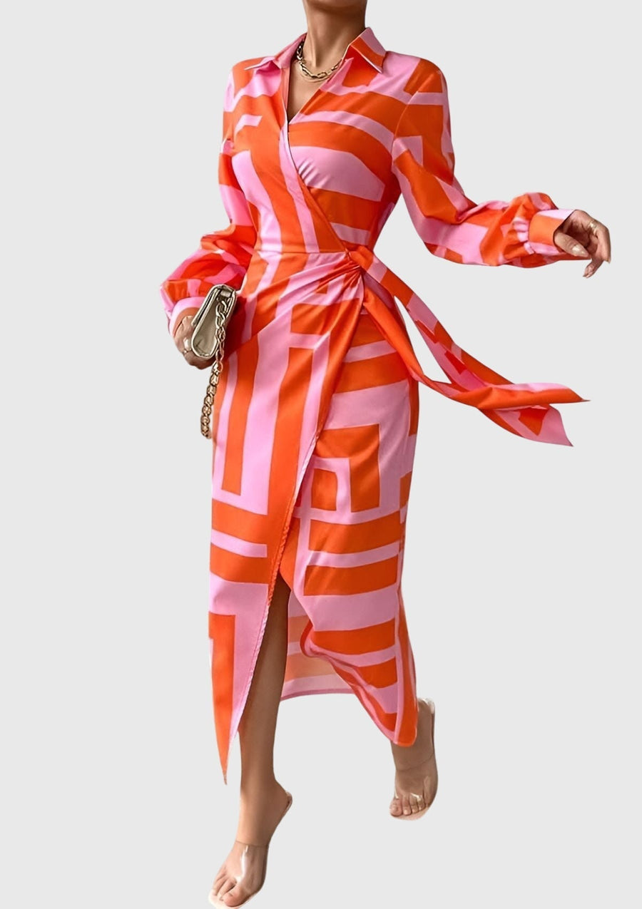 Yolanda | Chic Printed Wrap Dress view 2
