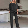 Allison |  Chiffon Overlay Jumpsuit