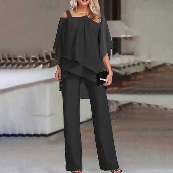 Allison |  Chiffon Overlay Jumpsuit