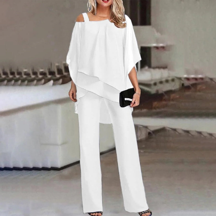 Allison |  Chiffon Overlay Jumpsuit view 2