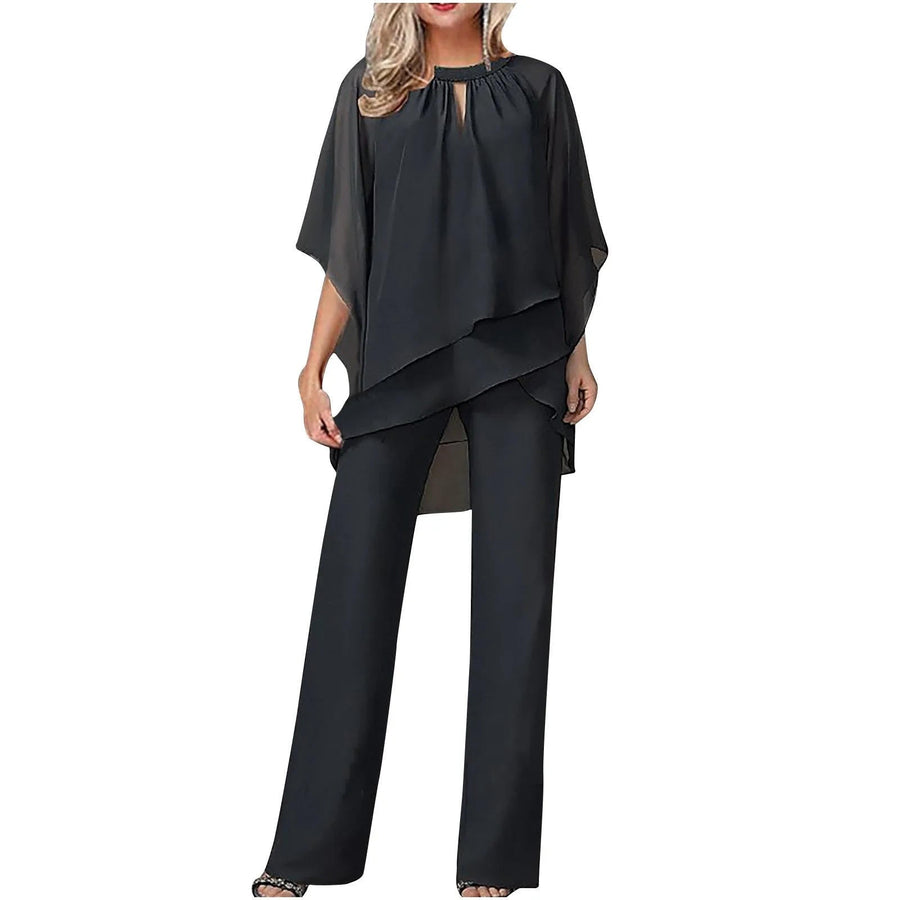 Lola |  Chiffon Overlay Pantsuit view 2