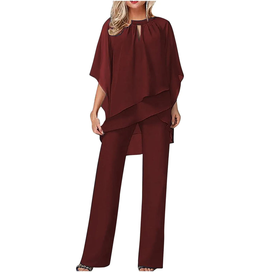Lola |  Chiffon Overlay Pantsuit view 4