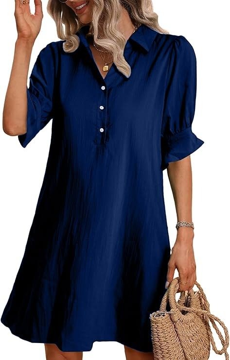Georgie | Classic Cotton Shirt Dress view 3