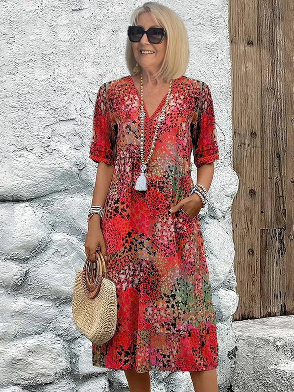 Alisa | Colorful Midi Dress