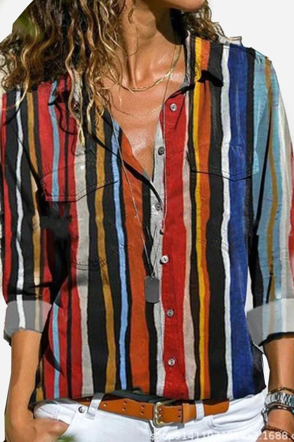 Hollis | Colorful Striped Button-Down Shirt