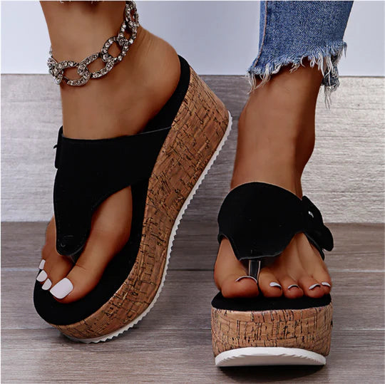 Valerie | Cork Platform Wedge Sandals