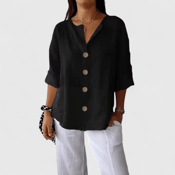 Adelina | Cotton-Linen Summer Blouse