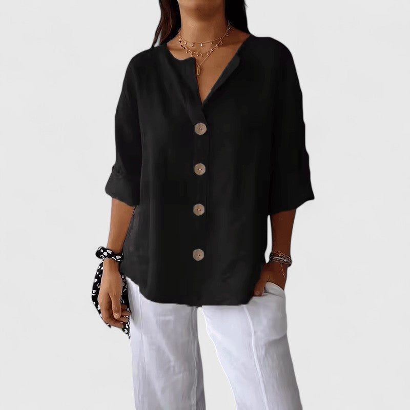 Adelina | Cotton-Linen Summer Blouse view 1