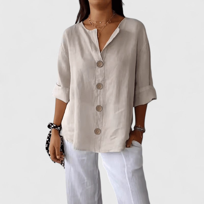 Adelina | Cotton-Linen Summer Blouse view 2