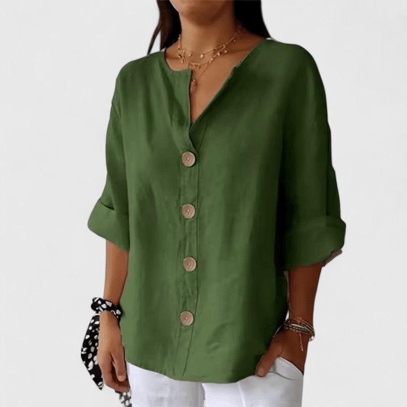 Adelina | Cotton-Linen Summer Blouse view 3