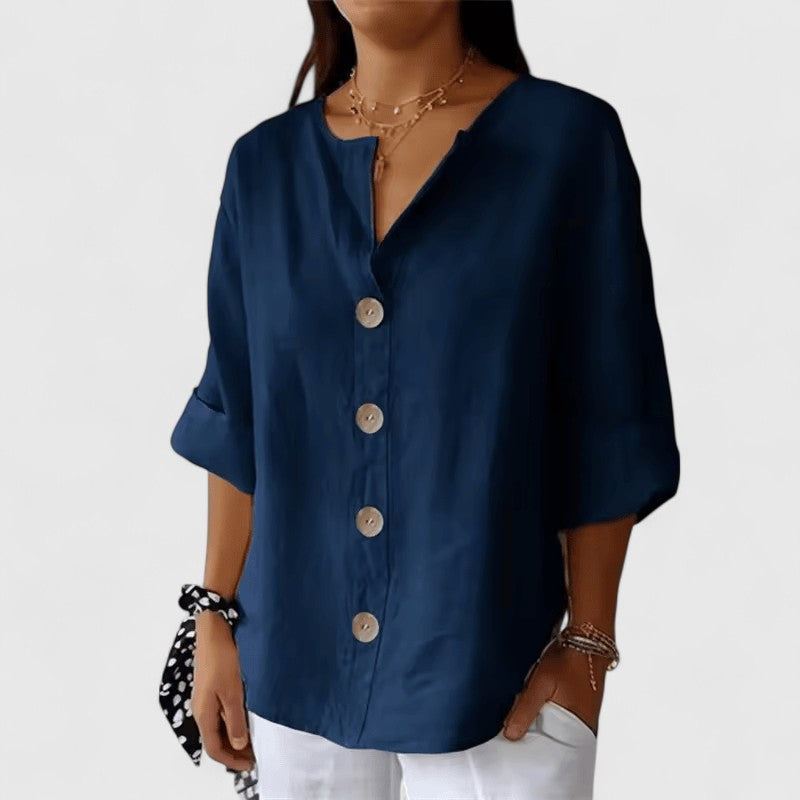 Adelina | Cotton-Linen Summer Blouse view 4