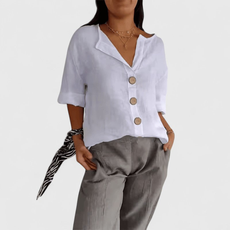 Adelina | Cotton-Linen Summer Blouse view 5
