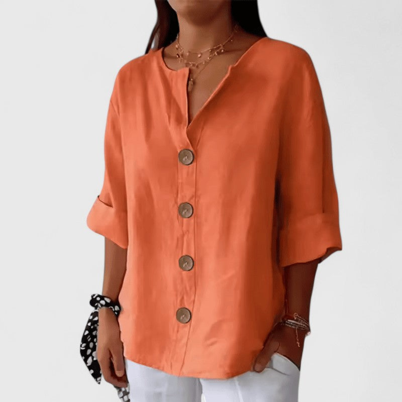 Adelina | Cotton-Linen Summer Blouse view 6