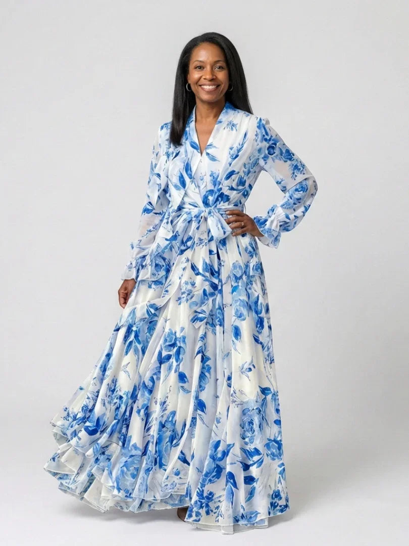 Saskia | Floral Wrap Maxi Dress view 2