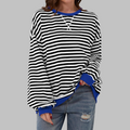 Ava | Women's Cotton Blend Striped Sweatshirt