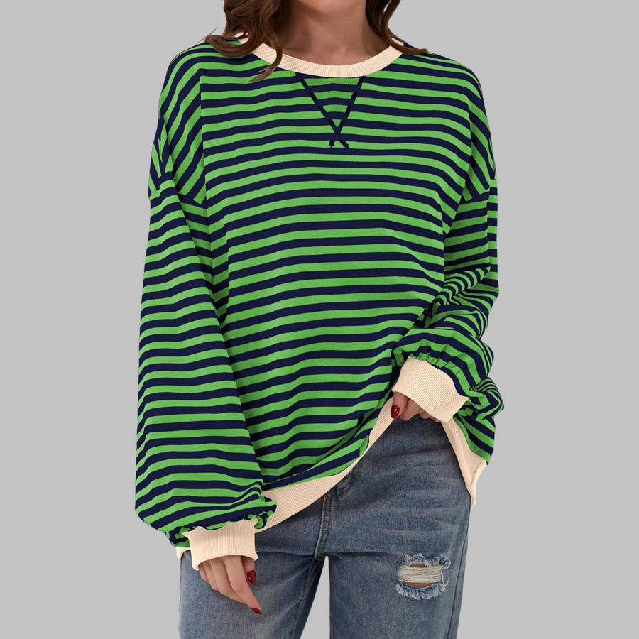 Ava | Women's Cotton Blend Striped Sweatshirt view 11
