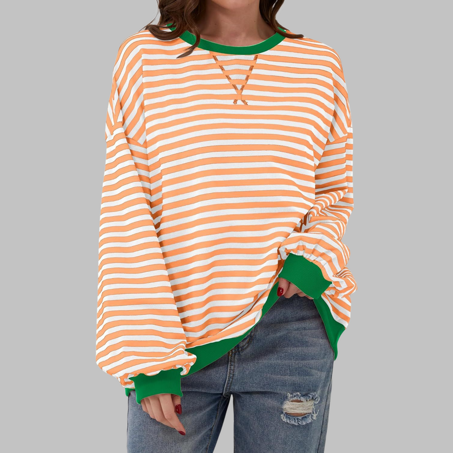 Ava | Women's Cotton Blend Striped Sweatshirt view 9