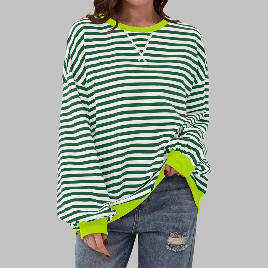 Ava | Women's Cotton Blend Striped Sweatshirt view 10