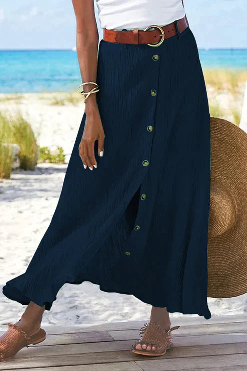 Penelope | Women's Crinkle Linen Look Maxi Skirt view 4