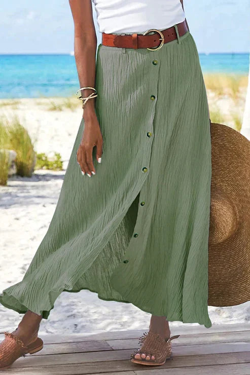 Penelope | Women's Crinkle Linen Look Maxi Skirt view 5