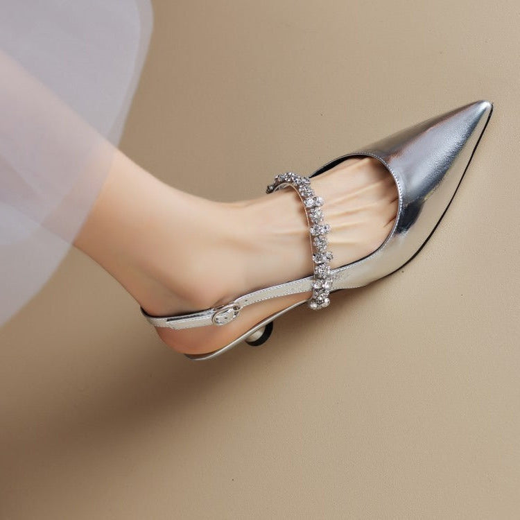 Annalise | Crystal-Embellished Slingback Heels view 1