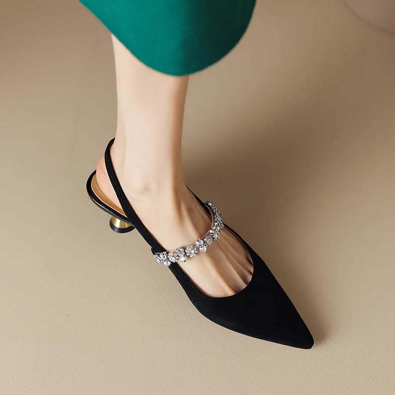 Annalise | Crystal-Embellished Slingback Heels view 7