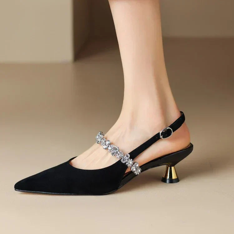 Annalise | Crystal-Embellished Slingback Heels view 9