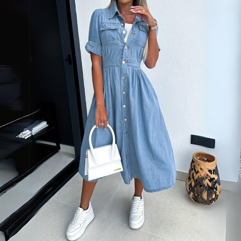 Elizabeth | Women's Denim Midi Dress