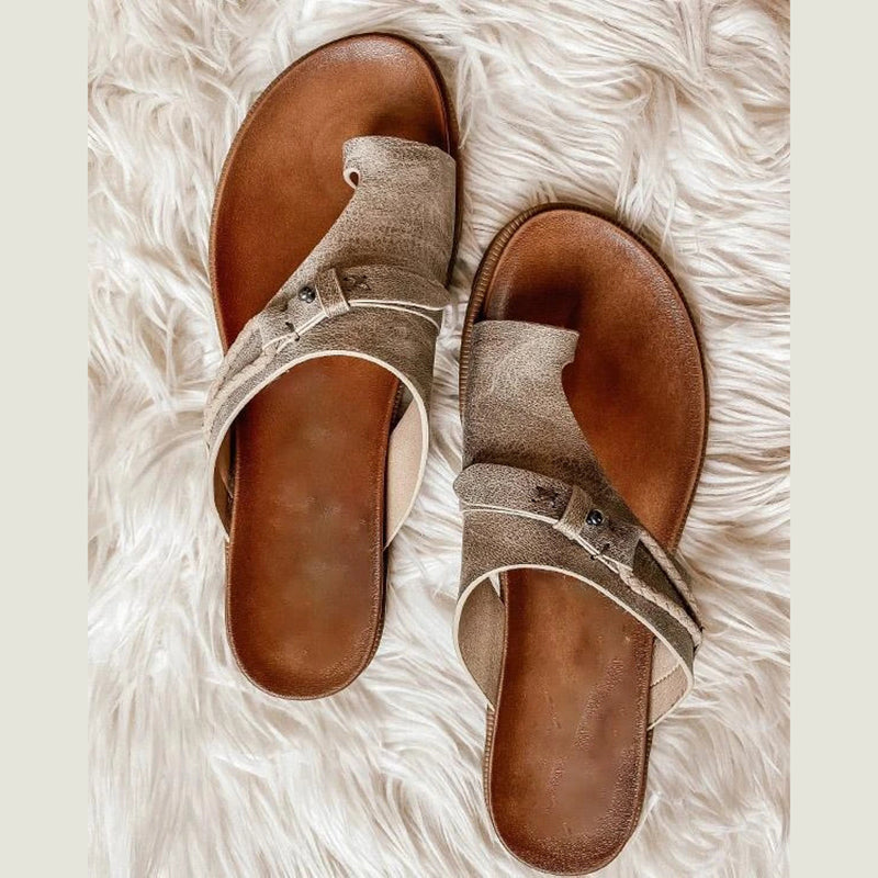 Gloria | Orthopedic Leather Toe Ring Sandals view 4