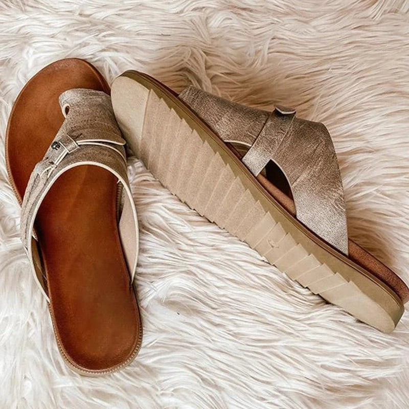 Gloria | Orthopedic Leather Toe Ring Sandals view 5