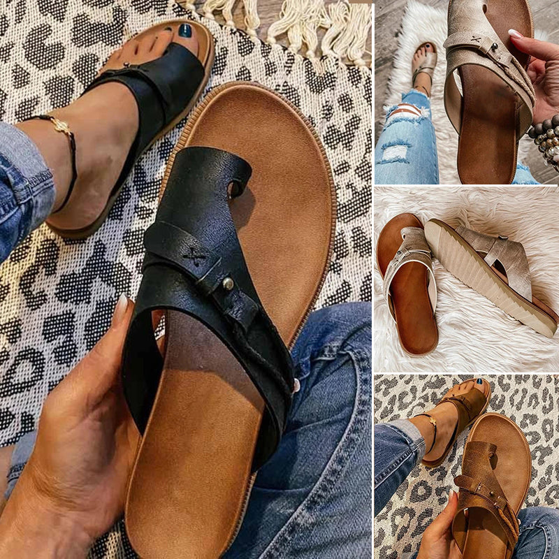 Gloria | Orthopedic Leather Toe Ring Sandals view 6