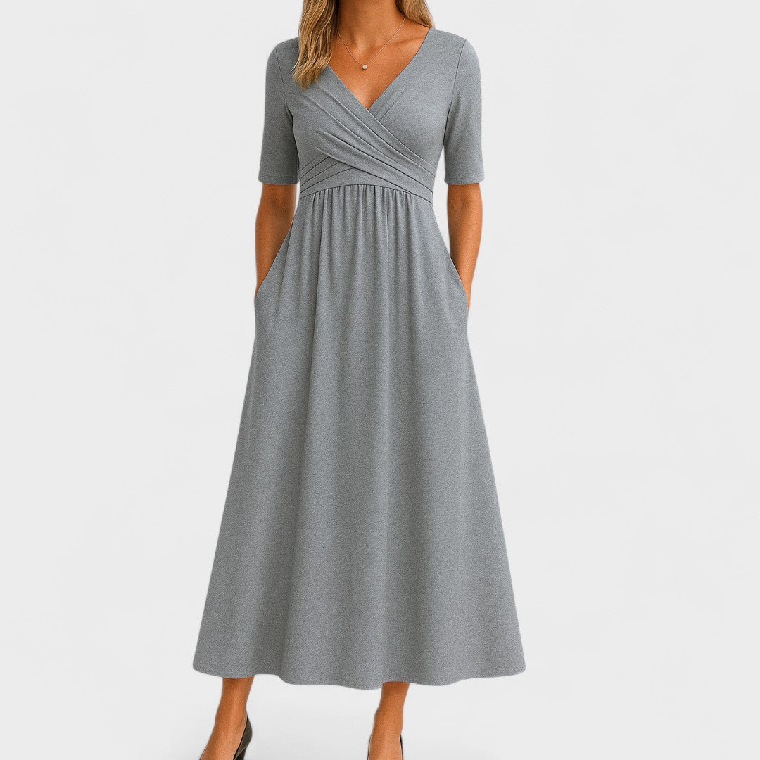 Women's Elegant A-Line Midi Dress | Timeless Comfortable Cocktail Dress for All Occasions