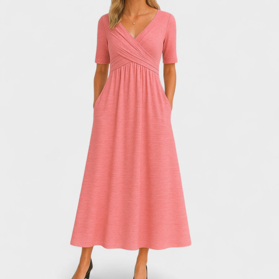 Women's Elegant A-Line Midi Dress | Timeless Comfortable Cocktail Dress for All Occasions view 5