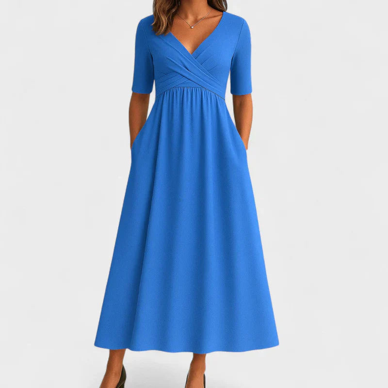 Women's Elegant A-Line Midi Dress | Timeless Comfortable Cocktail Dress for All Occasions view 6