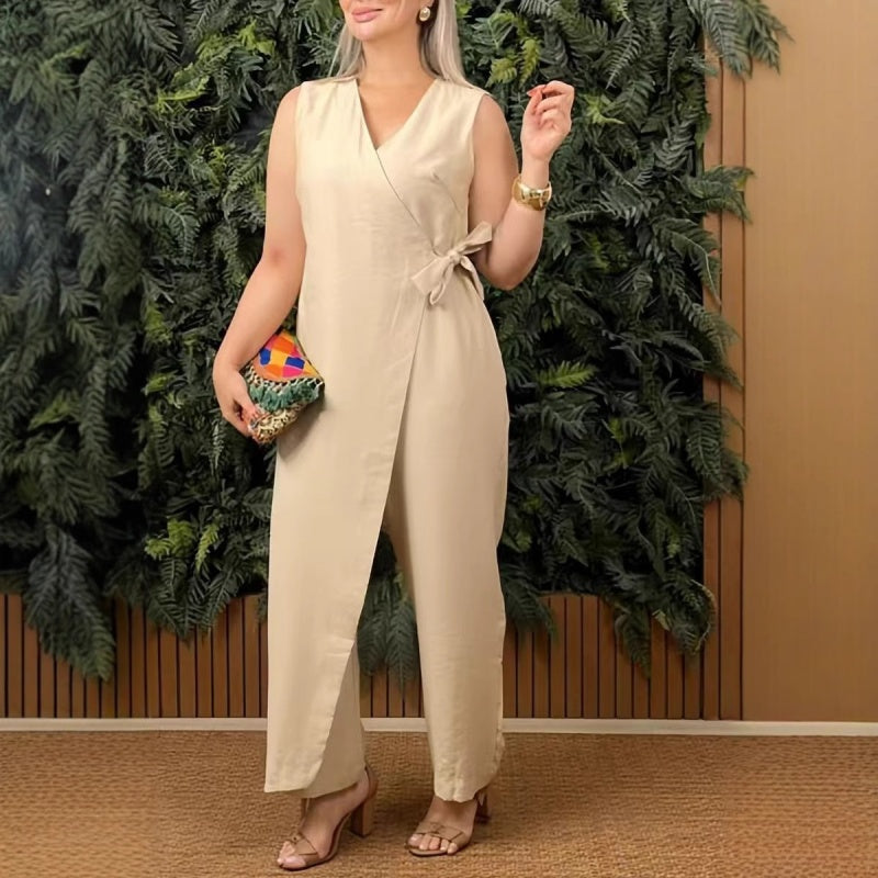 Jacinda | Elegant Black Sleeveless Jumpsuit view 2