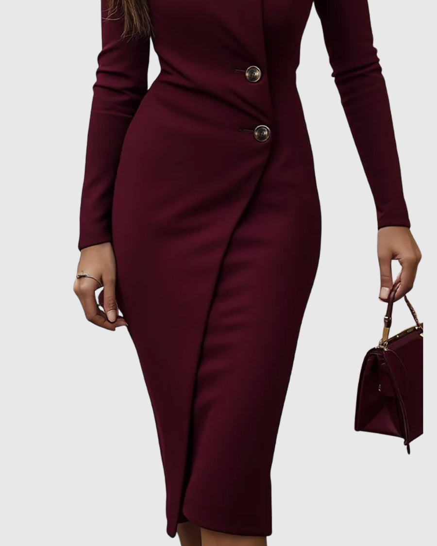 Nessa | Elegant Wrap Midi Dress view 4